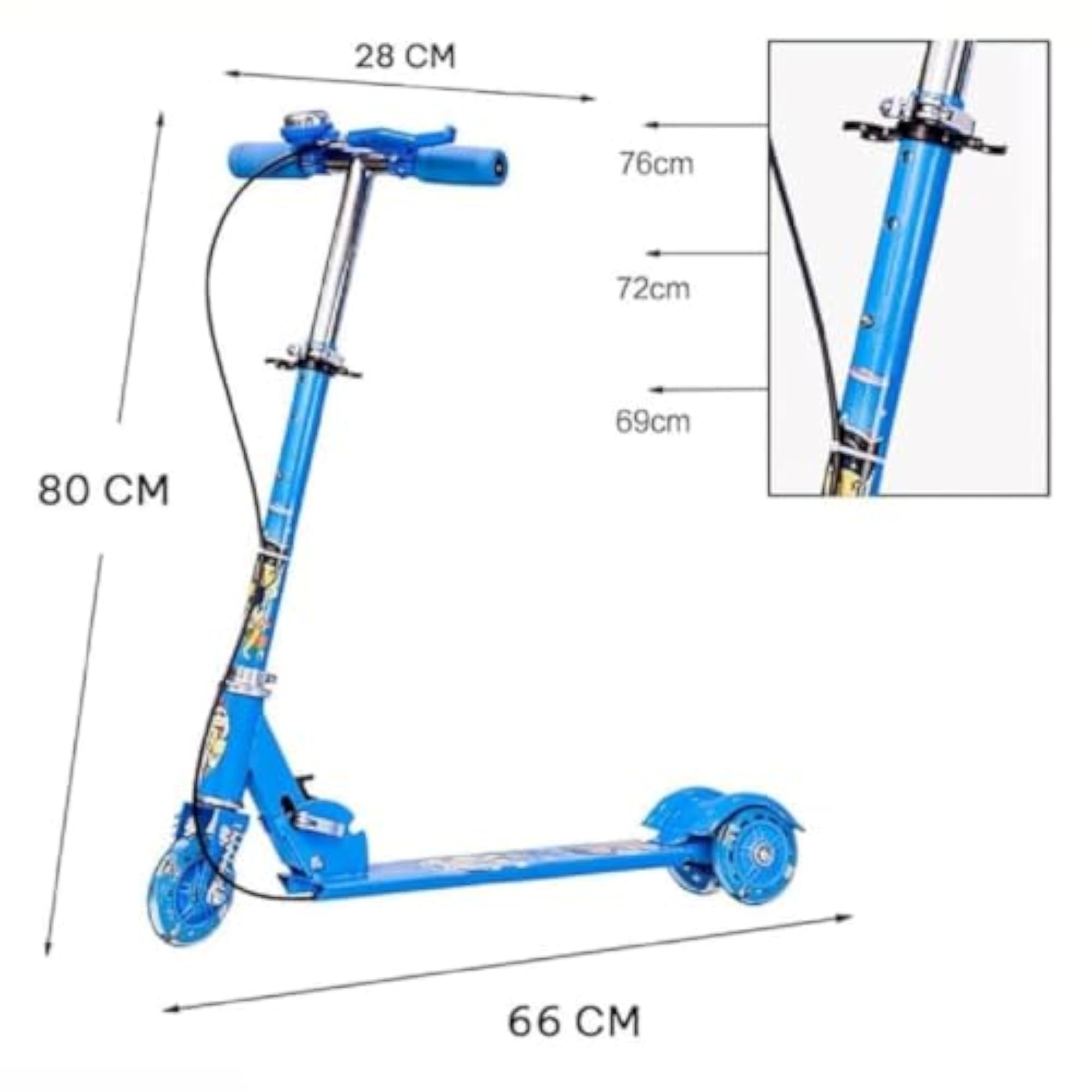 3 Wheel Scooter with Foldable Design, Adjustable Height