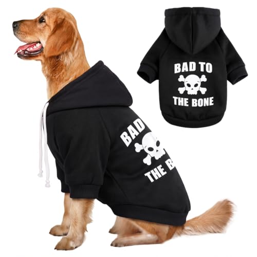 BAOBICUTE Dog Basic Hoodie Soft Dog Clothes Cold Weather Sweaters for Medium Large Dogs Cozy Fabric Warm Sweatshirt with Leash Hole for Boys