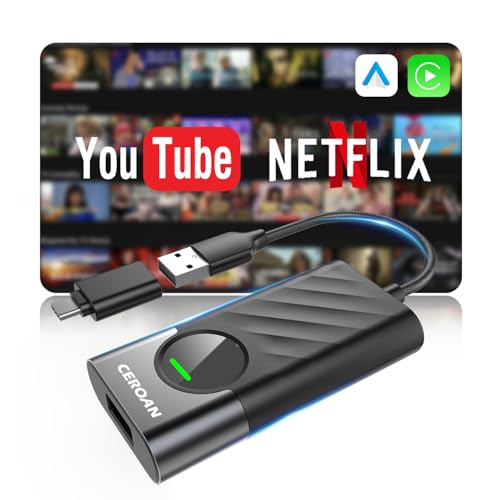 Image of CEROAN 2-in-1 Wireless CarPlay Adapter & Android Auto Wireless Adapter for Cars - Convert Wired to Wireless with Bluetooth 5.3 & 5GHz WiFi, Auto Reconnect, Lag-Free for iOS /Android (Ultra)