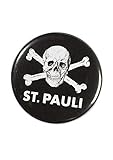 Maße: 2,5 x 2,5 cm St. Pauli Totenkopf Button