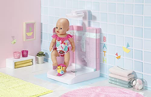 Baby Born Bath Walk-In Shower For 43Cm Dolls - Easy For Small Hands, Creative Play Promotes Empathy & Social Skills - For Toddlers 3 Years & Up - Includes Adjustable Showerhead & Bath Mat - 9