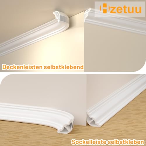 Flexibel Deckenleisten Selbstklebend Dreieck Zierleiste – Einfache Montage, Anpassbar, Wasserdicht, 5 Meter, Ideal Für Wohnzimmer, Küche, Badezimmer, DIY Heimwerker, Modernes Design