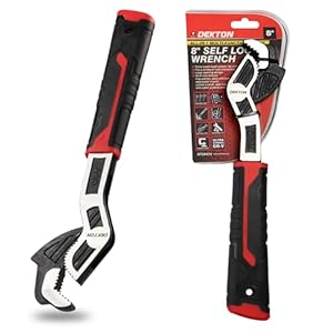 Dekton Sum Self Locking Wrench 8″-Three-Sided Tooth Pattern Coverage| Not Easy to Slip| Strong Clamping| Applicable to Variety of Nuts & Screw| Large Opening Design, Range: 7-43mm| Fast Self-Locking