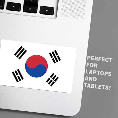 Image of World Country Flag Decal Stickers - Two Pack - for Cars Windows Bumpers Laptops Tablets Tumblers Cups Walls (South Korea)