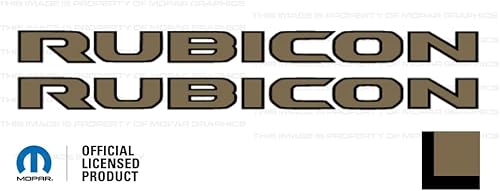 Decal Mods Rubicon Hood - Calcomanía de vinilo para Jeep Rubicon/Gladiator JL/JT (2018-2024) 392 bronce con contorno negro F392BO (juego de 2) |
