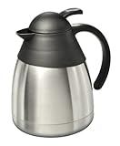 MATO interpraesent Thermokanne Edelstahl (gebuerstet), Schwarz 1l 570937