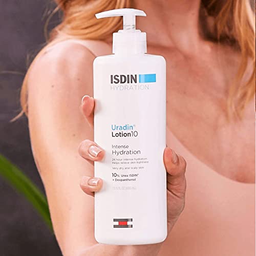 Isdin Body Lotion Uradin10, 24 Hour Intense Hydration, 10% Urea, Fast Absorbing, Dermatologically Tested, 13.5 Fl Oz #TOP7