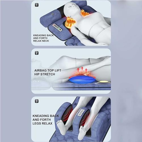 Colchón de masaje de espuma viscoelástica con calefacción y 10 nodos vibratorios para relajación de cuerpo completo y alivio muscular