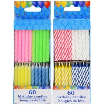 Bougies d'anniversaire spirales pastel et vives pour décoration de gâteau de fête