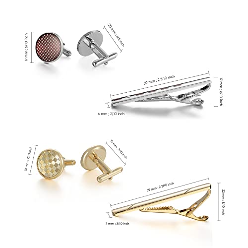 Image of UJOY Mens Tie Clip and Cufflink Set 12 PCS, Shirts Necktie Bar Pins Cuff Link Buttons, Wedding Businesss Gift for Men