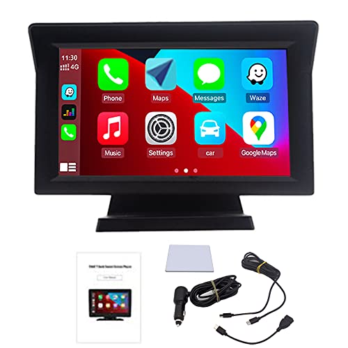 Autoradio stéréo Portable sans Fil Apple CarPlayer et Android Auto, récepteur Audio de Voiture à écran Tactile IPS 7 Pouces, Prise en Charge Bluetooth, FM, GPS, Lien Miroir Cover