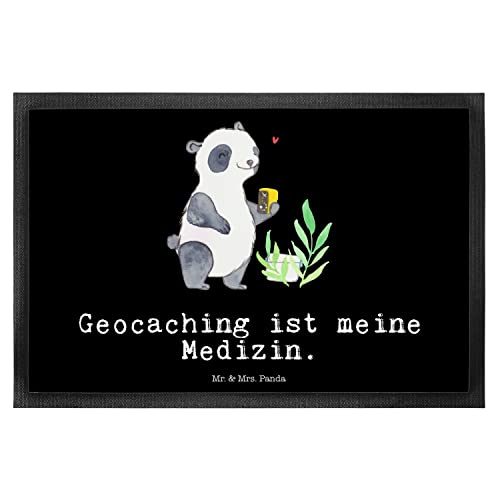 Mr. & Mrs. Panda 40 x 60 cm Fußmatte Panda Geocaching Medizin - Geschenk, Türmatte, Schenken,...