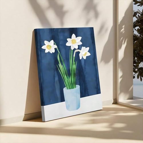 Jonquilles en vase affiche minimaliste toile 30x45cm - 2