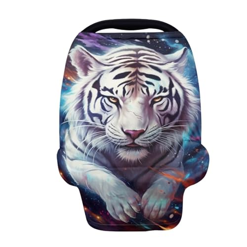 Image of ZFRXIGN White Tiger Car Seat Covers Baby Infant Car Seat Canopy Boys Girls Baby Carrier Covers for Newborn Carseat /Stroller /Shopping Cart /High Chair Galaxy