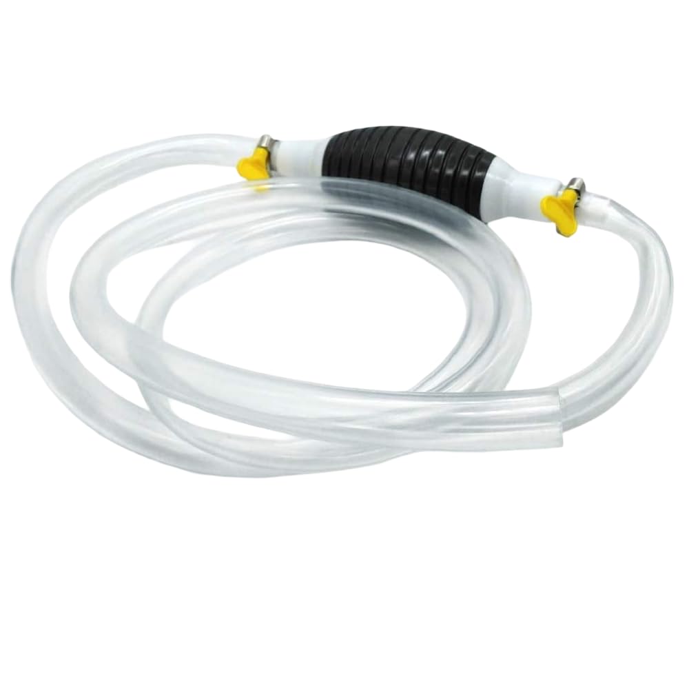 Portable Manual Fuel Transfer Pump with 2 M Siphon Hose - Hand Squeeze Syphon Pump for Petrol, Diesel, Oil, Water & Liquid Transfer | High Flow Tube Kit for Car, Bike, Aquarium-image-43