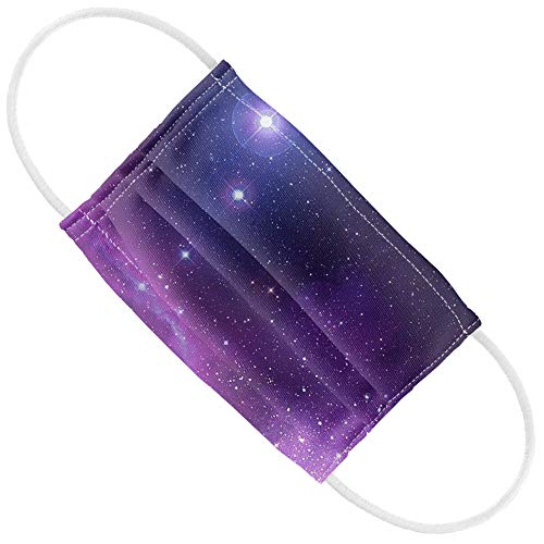 Popfunk Kids Space Purple Nebula Kids 1-Ply Reusable Face Mask Covering with Adjustable Nose Wire
