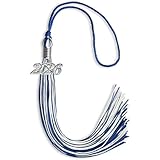 Endea Graduation Mixed Double Color Tassel with Silver Date Drop (Royal Blue/White, 2026)