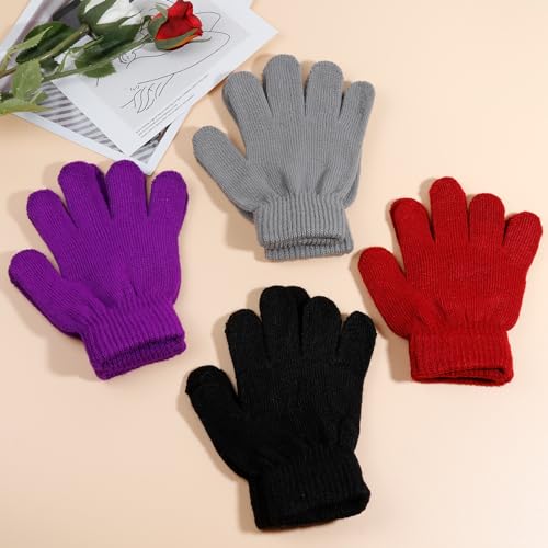 Image of ONESING 16 Pairs Kid Gloves Knitted Children Gloves Bulk for Boys Girls - Stylish and Snug Winter Accessories