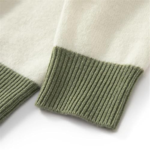 Men's Crew Neck Cardigan, Contrasting Knitted Sweater, Soft Long-Sleeved Base Sweater4