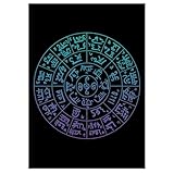 龍体文字 フトマニ図アート ポスター – 古代文字アート 壁掛けインテリア (A3)