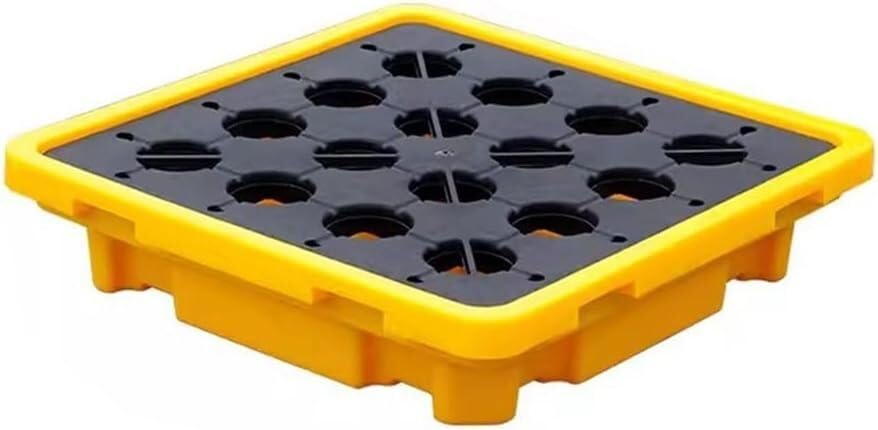 Palets modulares para contención de derrames: Plataformas de plástico Resistentes para Uso Industrial, 67 x 67 x 15 cm, duraderas, a Prueba de Fugas, Ideales para el Almacenamiento de materi