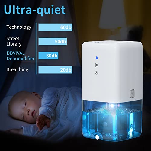 Dehumidifiers For Home,41Oz Dehumidifier Small Dehumidifiers For Room With Drain Hose & Defrost 350 Sq.ft（3300 Cubic Feet）,7 Color Led Light Portable Dehumidifiers For Bedroom Bathroom Closet Desktop Office Rv #TOP5