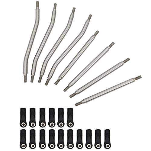 Odorkle 8Pcs RC Steering Link Rod End, Stainless Steel Servo Link Rod End for Capra AXI03004 Remote Control Car