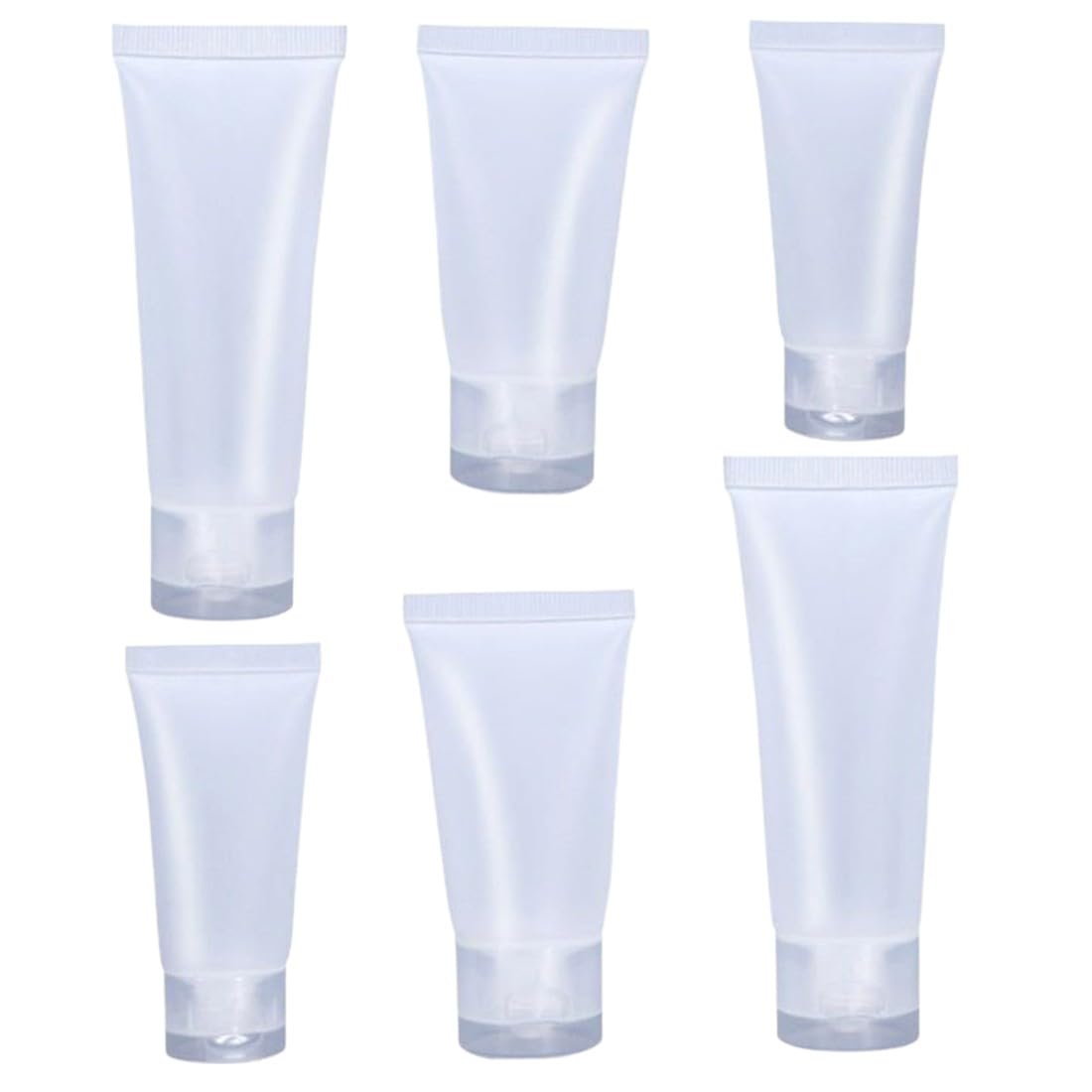 Flacon Voyage,Lot de 6 Contenant Voyage,Tubes Vides Rechargeables,Transparents,Bouteilles de Voyages pour Articles de Toilette en Plastique pour Shampooing,Après-Shampoing et