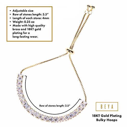 Beya Lux Tennis Bracelets For Women – Luxurious Jewelry Cubic Zirconia Gold Bracelet For Women With Universal Size Fit - Premium Craftsmanship – Adjustable 18K Gold Plated Jewelry – Elegant And Modern Design #TOP1