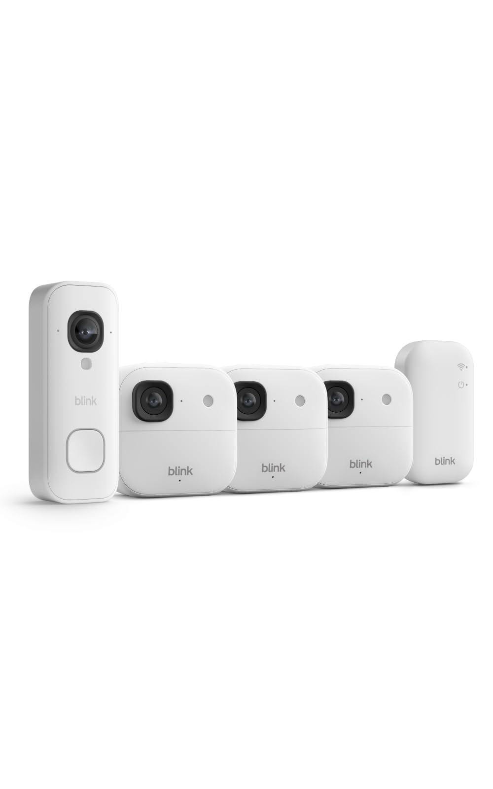 Blink Wired Doorbell 2K+ (all-new) and Outdoor 2K+ (newest model) — 2K video, enhanced audio. Sync Module Core included - 3 Cameras + Video Doorbell - (White)