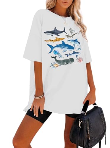 Image of Remidoo Oversized Graphic Tshirts for Women Casual Loose Fit Short Sleeve Tee