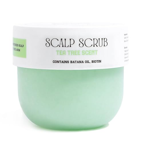 Tea Tree Scalp Scrub  16 onzas líquidas (16 onzas líquidas) 1 botella, tratamiento exfoliante e hidratante para cuero cabelludo seco y escamoso,