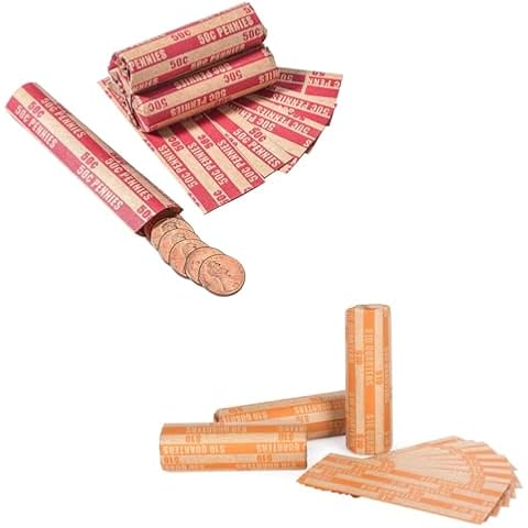 Sumerfnt Penny Coin Wrappers 100PCS + Quarter Coin Wrappers 100PCS Cover