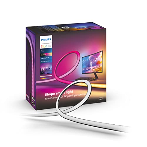 Philips Hue Play Gradient PC Lightstrip [for 32 - 34 Inch Screens] LED Smart Lighting. Sync for Entertainment, Gaming and Media