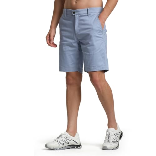 Fixha Short masculino elástico para golfe de 25,4 cm, ajuste clássico, de algodão de secagem rápida,