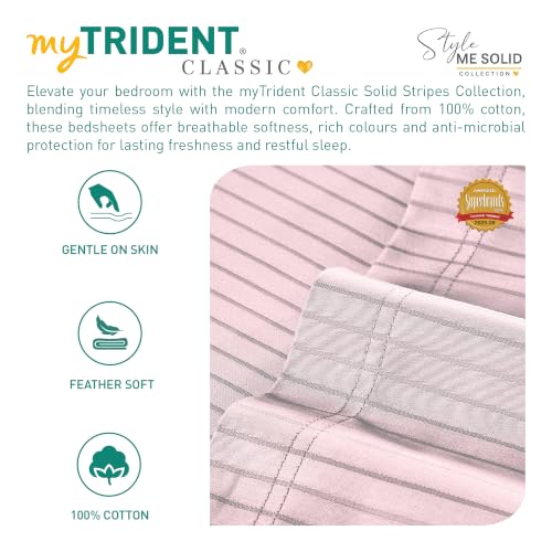 Image of myTrident Bedsheet for Double Bed King Size | 108 inch x 108 inch | Peony