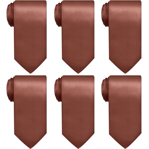 Image of Syhood 6 /12 /24 Pcs Men Ties Set Solid Satin Pure Color Business Formal Necktie Tie 57 inch for Men Occasion Wedding