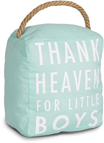 Pavilion Gift Company Open Thank Heaven for Little Boys Blue Door Stopper Ba
