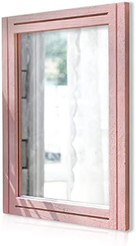 AAZZKANG Rustic Mirror with Wood Frame Rectangle Wall Mirror Decorative Farmhouse Bathroom Bedroom Hanging Mirror Home Wall Decor