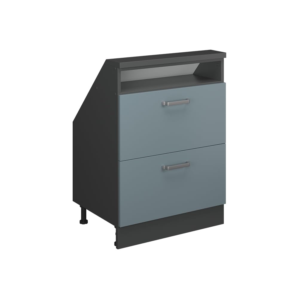 Vicco Kitchen sloped ceiling cabinet Raul, Blue-Grey, 60 cm — image 1