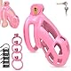 BDSMYOU Keuschheitskäfig Herren Peniskäfig Set,mit 4 Größen Hodenringe Cockringe,3D Harz Chastity Cage Male,Keuschheitsgürtel für Herren,Abstinenz Keuschheit BDSMs Spielzeug Hart (Rosa,L)