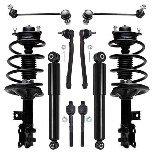 Detroit Axle - Front Struts w/Coil Spring Rear Shock Absorbers Sway Bar Links Outer Inner Tie Rods Replacement for 2010-2013 Kia Forte Koup - 10pc Set