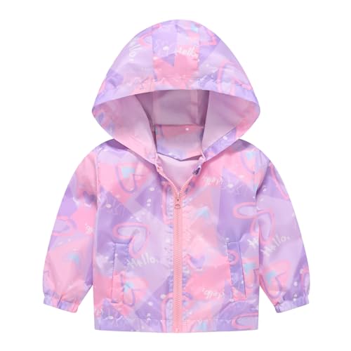 Zip Up Hooded Jackets For Kids Windproof Graphic Printed Casual Jacket Long Sleeve Cute Lightweight Coats Fall Clothes