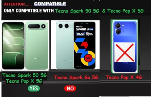 Image of COVERBLACK Flexible Clear Rubber Case Back Cover Compatible for Tecno POP X 5G / Spark 50 5G - Transparent