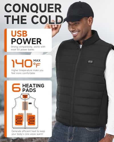 LABCOOL Heated Vest for Men Women with 10000mAh Battery Pack Included, Electric Body Warmer, Rechargeable Warm Vest2