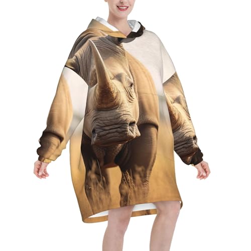 Couverture à capuche portable en flanelle imprimé animal sweat plaid - 2