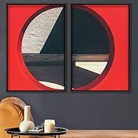 2 Piece Framed Canvas Wall Art Patterned Architecture Canvas Prints Home Artwork Decoration for Living Room,Bedroom - 16