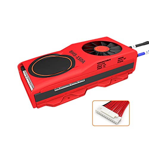 HXFAFA 15S 48V Lifepo4 BMS 80A-500A für 3,2V 18650 Akkupack Lithium-Eisen-Batterieschutzmodul PCB-Schutzplatine mit Ausgleichsleitungen (Size : 120A+Fan) Cover