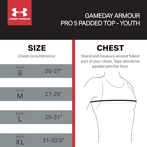 image for Under Armour Gameday Armour Pro 5-Pad Top Youth Black M, Medium