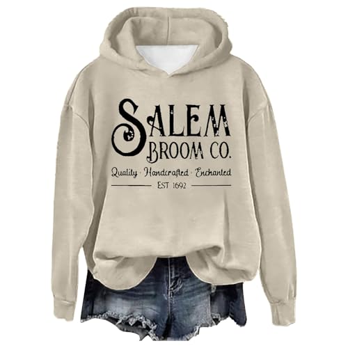 Moletom feminino de Halloween com estampa grande, confortável, leve, de manga comprida, casual, folg